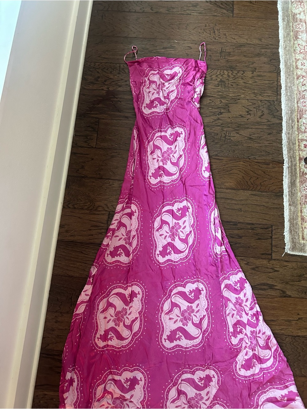 Kivari Light Purple & Light Pink Printed Maxi Dress